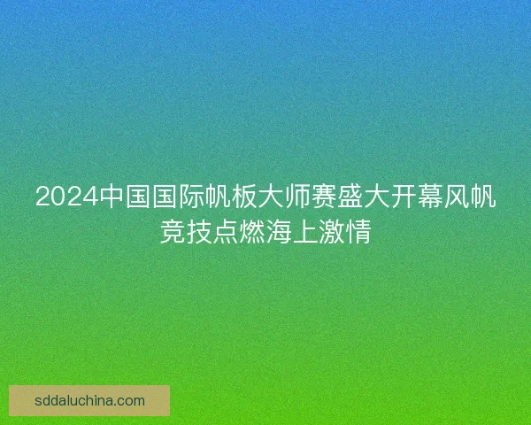 2024中国国际帆板大师赛盛大开幕风帆竞技点燃海上激情 2024中国国际帆板大师赛盛大开幕风帆竞技点燃海上激情