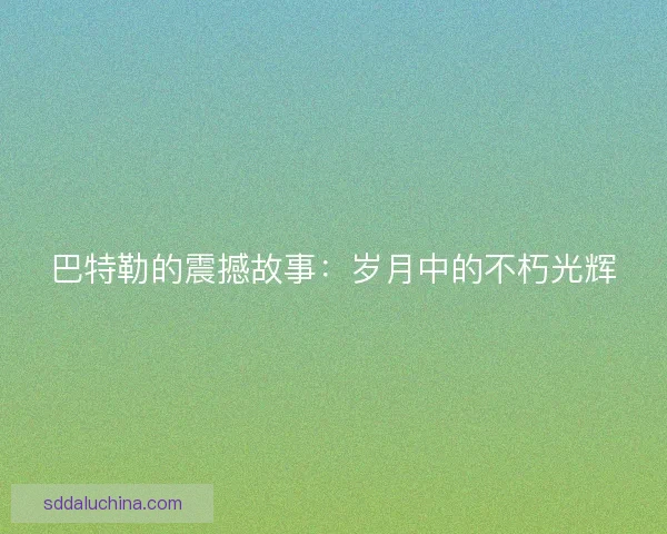 巴特勒的震撼故事:岁月中的不朽光辉 巴特勒的震撼故事:岁月中的不朽光辉