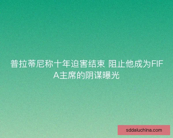 普拉蒂尼称十年迫害结束 阻止他成为FIFA主席的阴谋曝光 普拉蒂尼称十年迫害结束 阻止他成为FIFA主席的阴谋曝光